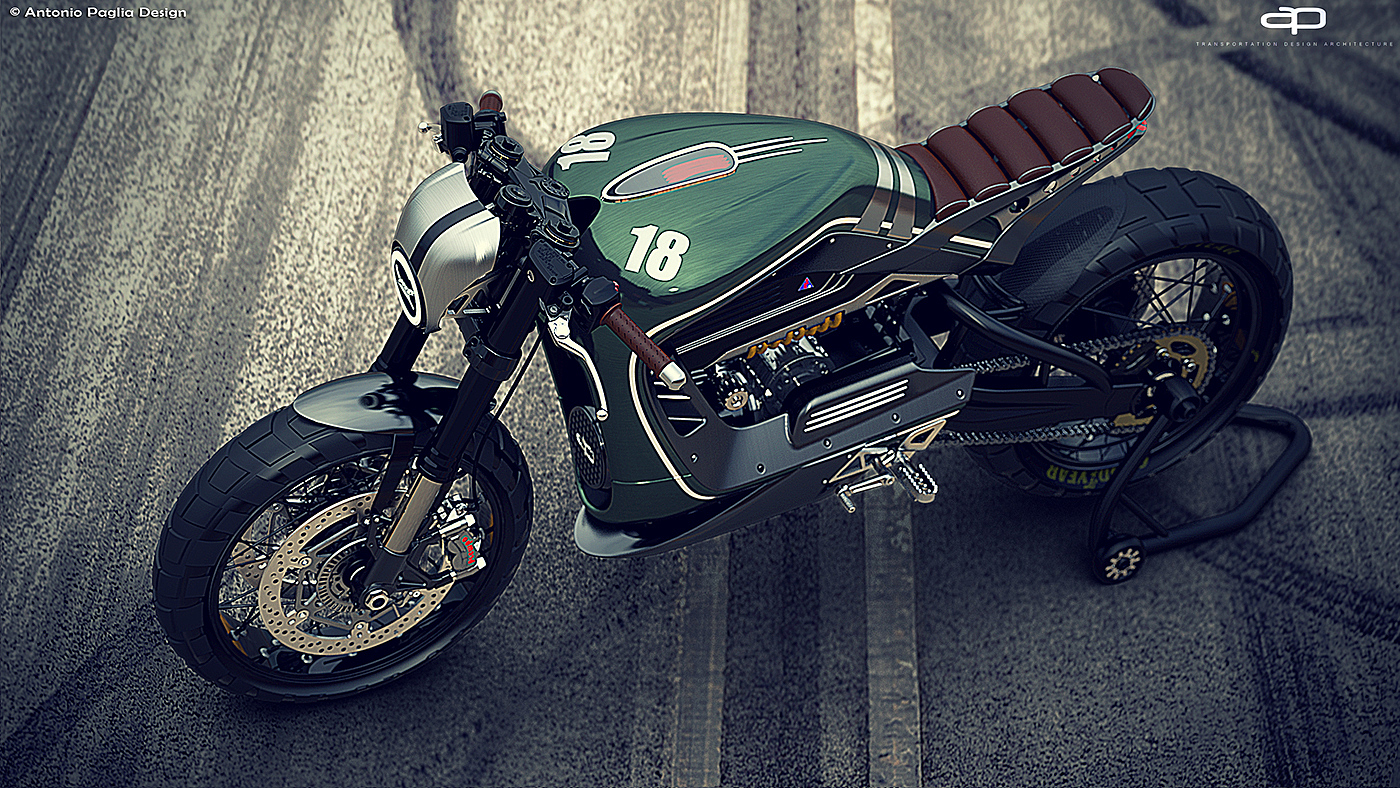 Retro style，Future design，motorcycle，locomotive，conceptual design，